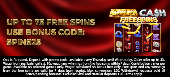 Up to 75 Free Spins
